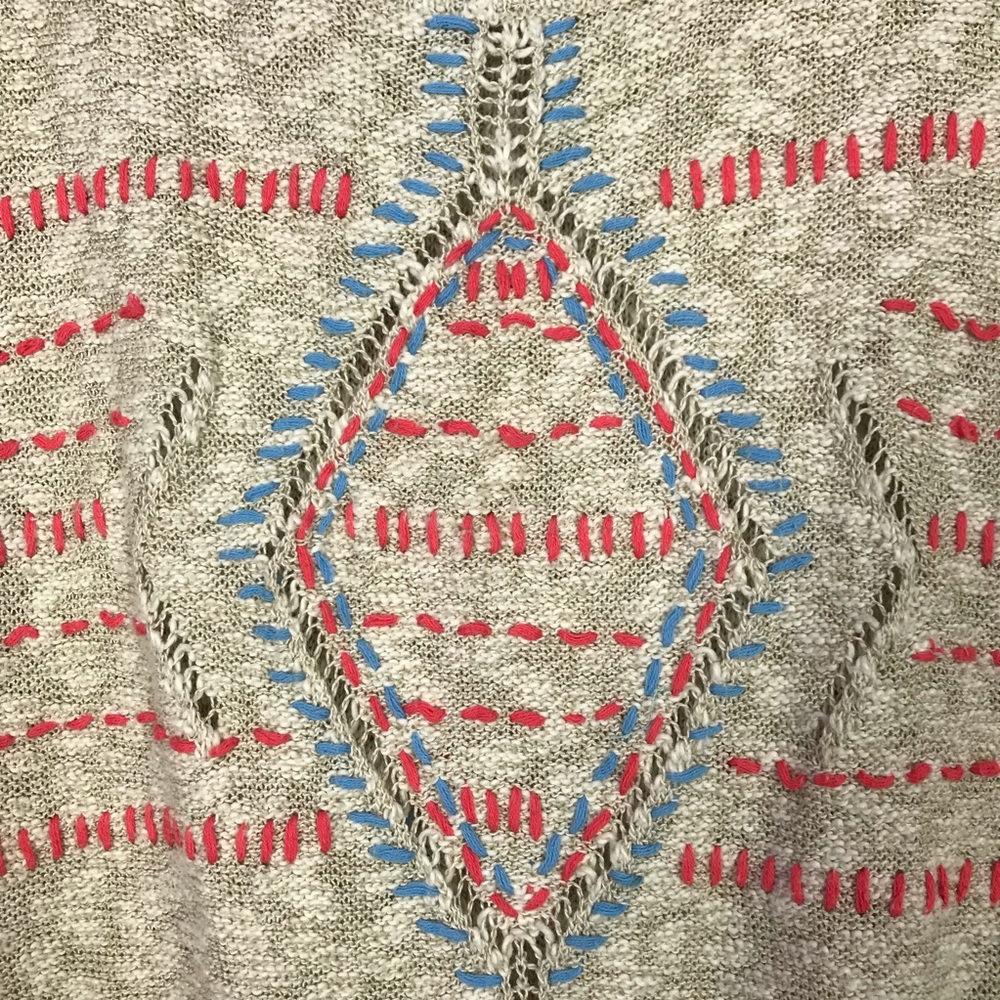 Maurices Size2 Beige Knit Boho Embroidered Sweater - Picture 4 of 7